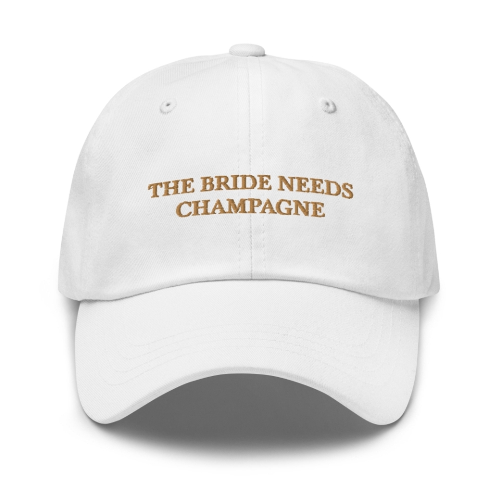 White Cap with Champagne Text